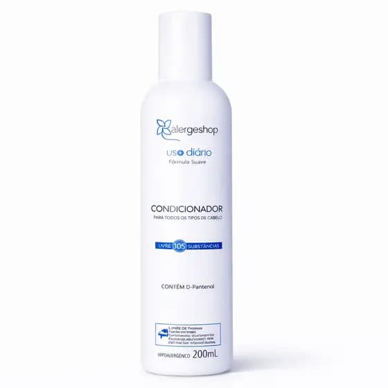 Condicionador Hipoalergênico Para Todos os Tipos de Cabelo Uso Diário 200ml - AlergoShop