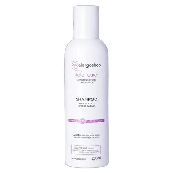 Shampoo Hidratante Hipoalêrgenico Total Care 250ml Alergoshop