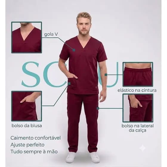 Pijama Cirúrgico Scrub Tendência Saúde Moda Para Médicos, Farmacêuticos, Enfermeiros