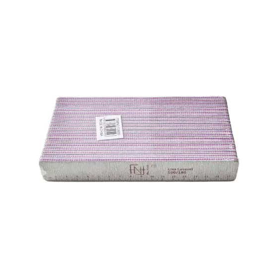 Kit 20 Lixa De Unhas Quadrada Lavável 100/180 Com Régua Fan Nails