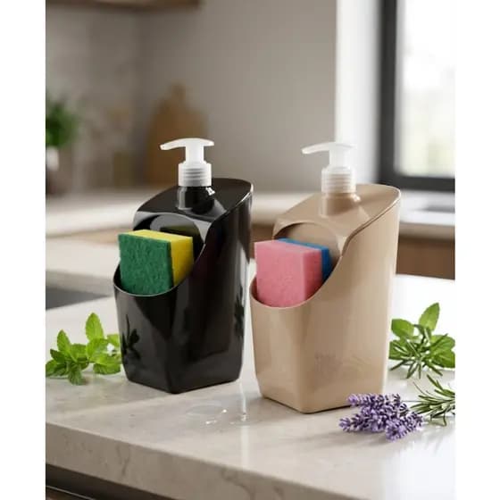Dispenser de Detergente e Porta Esponja Organizador De Pia 500ml