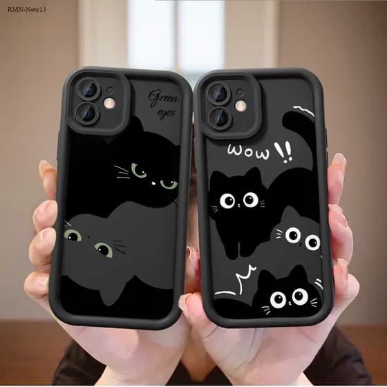 Capinha Para Xiaomi Redmi Note 14 13 12 12S 11 11S 10 10S 9 9S 8 7 Pro Plus Turbo 4G 5G Preto Macio Capa TY5557