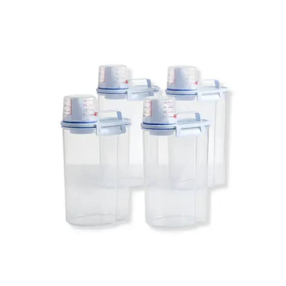 Kit 4 unids Pote Hermético 2L Premium Com Medidor Organizador De Alimentos Mantimentos Arroz