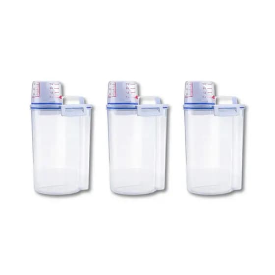 Kit 3 Un Pote Hermético 2L Premium Com Medidor Organizador De Alimentos Mantimentos Arroz Grãos Cozinha