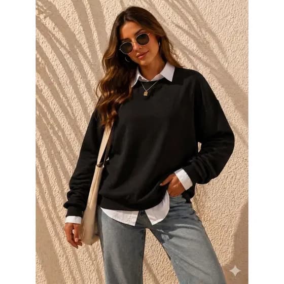 Moletom Feminino Liso Básico Algodão Blusa de Frio Inverno Unissex Confortável