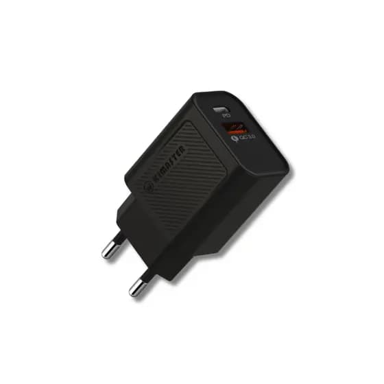 Carregador Turbo 40W Kimaster T160 PD+QC3.0 com Cabo Lightning ou Type-C Original Anatel