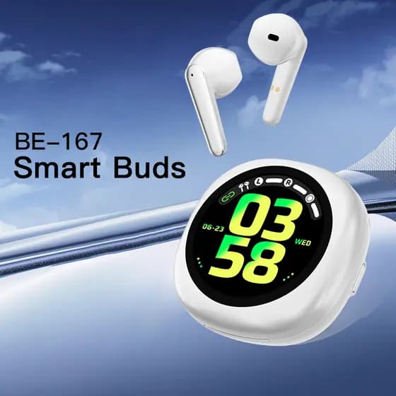 Fone De Ouvido Aplicativo BE-167 Microfones E Bluetooth 5.4 Com Tela Recebe Mensagem Musica