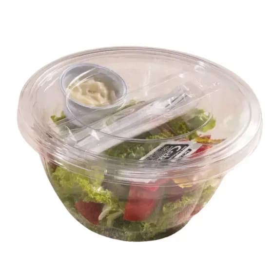 Saladeira Descartável com Divisória e Tampa Pote Bowl