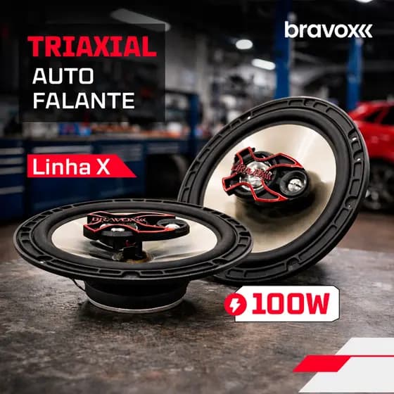 Bravox B3x60 X 6 Preto/prata Triaxial Auto Falante 6