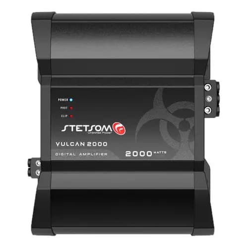 Módulo Stetsom Vulcan 2000.1 Amplificador 22khz 2000w Rms Em 1 Ohm Entrada Rca 1 Canal 2000w Em 12.6v E 2600w Em 14.4v C