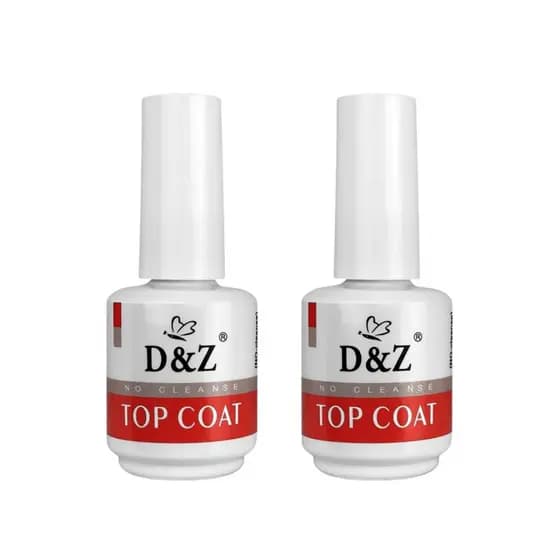 Kit 2 Top Coat Unha Gel Brilho Intenso Secagem Rápida Acabamento Profissional UV LED