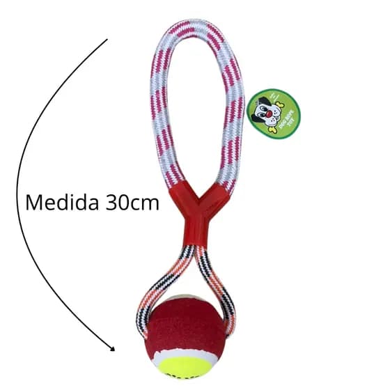 Brinquedo corda com bola para pets
