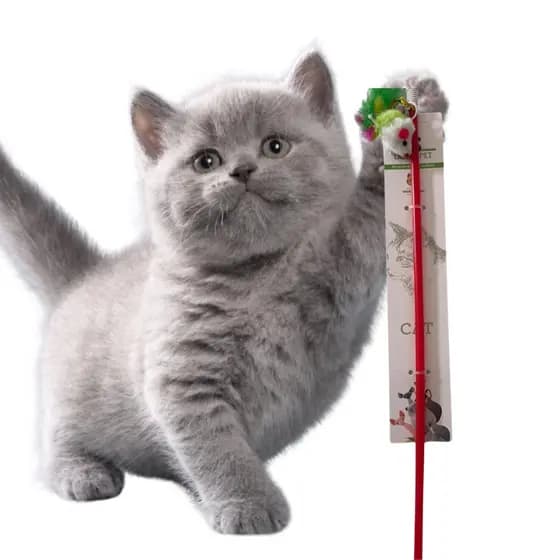 Varinha com ratinho para gatos brincar