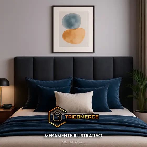 Kit 15 Cabeceiras de Cama Box Casal Estofada 45x20 Modulada - Envio Imediato - Luxo Cama Queen King