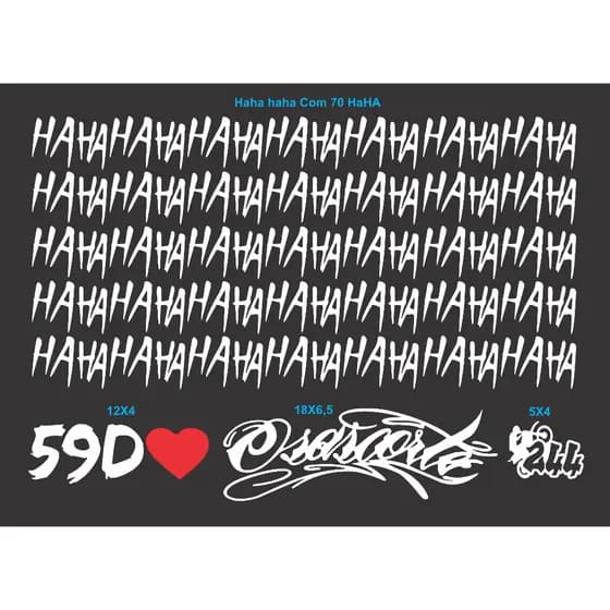 KIT 04 Adesivos HAHA 59d Osascorte 244 grau para Moto para-lama capacete carro vidrooo