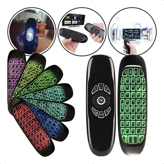 Controle Mini Teclado Air Mouse Wireless Sem Fio Android Tv
