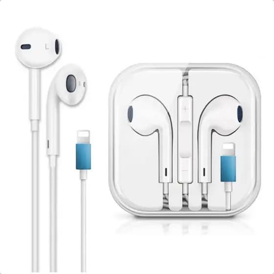 Fone Ouvido Com Fio Compatível Com Ipad iPhone 7 8 Xr 11 12 13 14 Pro Max Cabo lightning Com Microfone