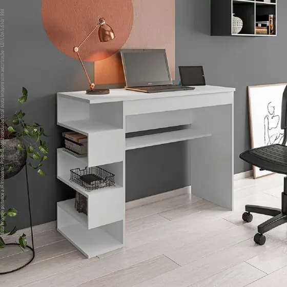 Mesa gamer escrivaninha computador para quarto com nicho 90cm varias cores