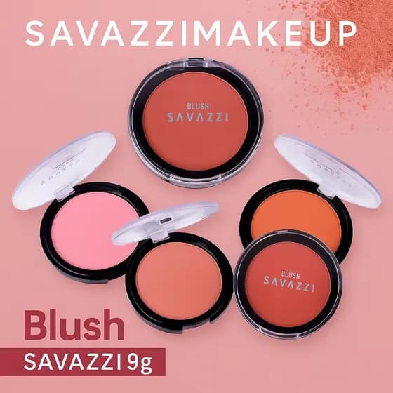 Blush em Pó Savazzi 9g Com 4 Tonalidades Com Boa Fixação Rosto Com Aspecto Saudável