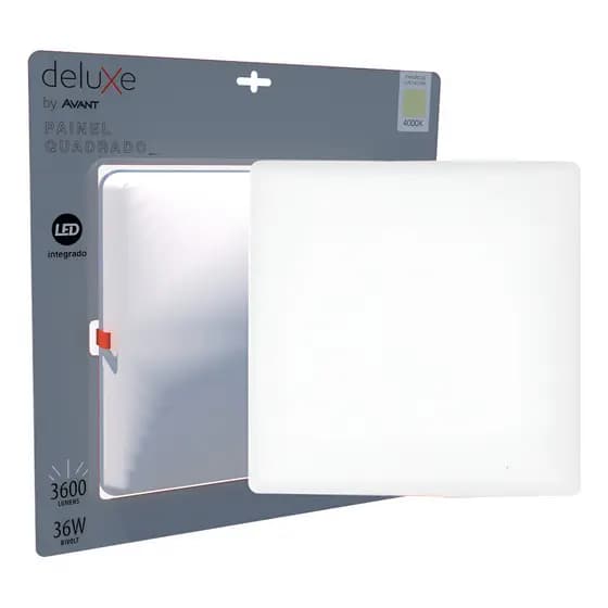Plafon LED 36W Avant Borda Infinita Luz Neutra 4000K Painel Flat Sobrepor Moderno Econômico Alta Potência
