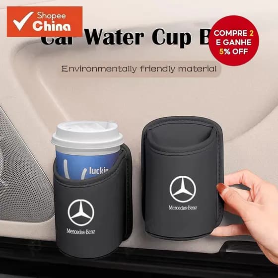 Caixa de Armazenamento para Porta de Carro Mercedes Benz, Suporte para Copo de Água, Lixeira, Suporte para Telefone Móve
