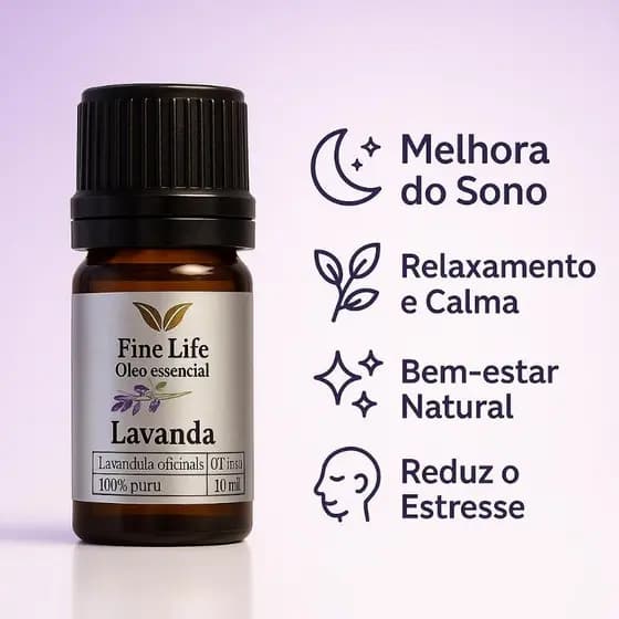 oleo essencial lavanda francesa 10ml 100% puro fina life