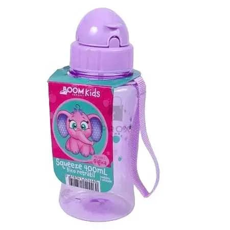 Garrafa Garrafinha Squeeze Infantil Flip Escolar 400ml