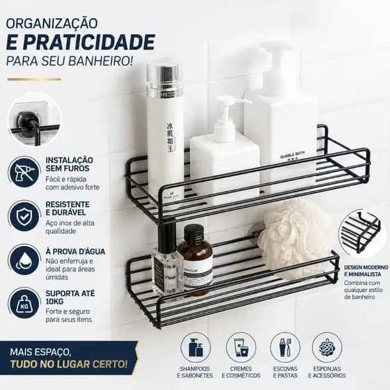 Prateleira organizadora para banheiro porta shampoo(entrega 24 horas)