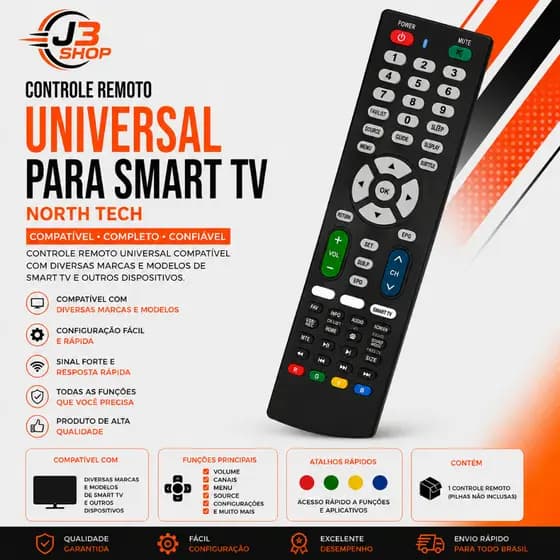 Controle Remoto Universal Para Smart Tv North Tech lelong