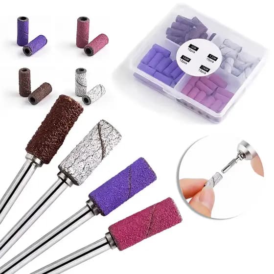 Kit de Refil de Lixa Bits Mandril Motor Elétrica Coloridas Diferentes Gramaturas (S26)