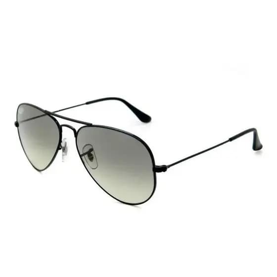 Óculos de Sol Aviador Armação Preta Lente Preto Fume Degrade Cristal Proteção UV Top