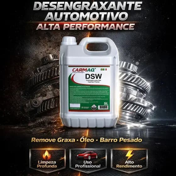 Desengraxante Automotivo Profissional DSW 5L Limpeza Pesada Remove Graxa Óleo Motor Rodas Chassis Lavação Profissional
