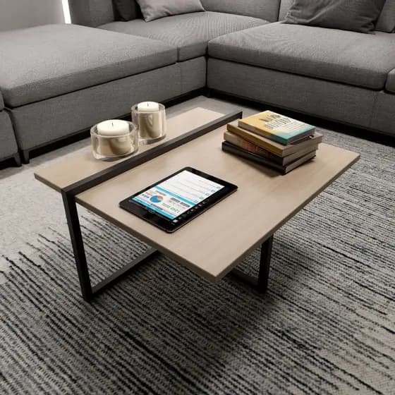 Mesa de Centro Estilo Industrial Berlin Design Elegante – MDF e Metal