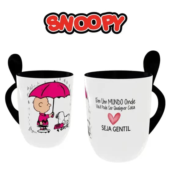 Caneca Snoopy com Colher Personalizada