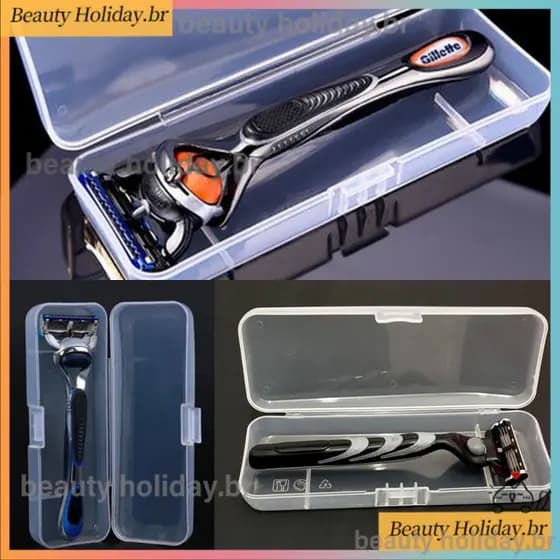 3PCS Universal Shaver Storage Box Caixa De Barbear Com Alça/Plástica Transparente Completa PP/Ecológica