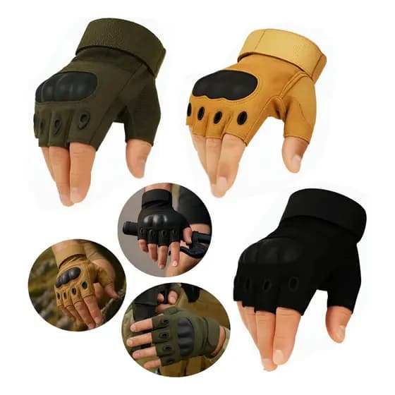 Luva Tática Militar Meio Dedo – Resistente para Airsoft, Paintball, Esportes Outdoor e Aventura