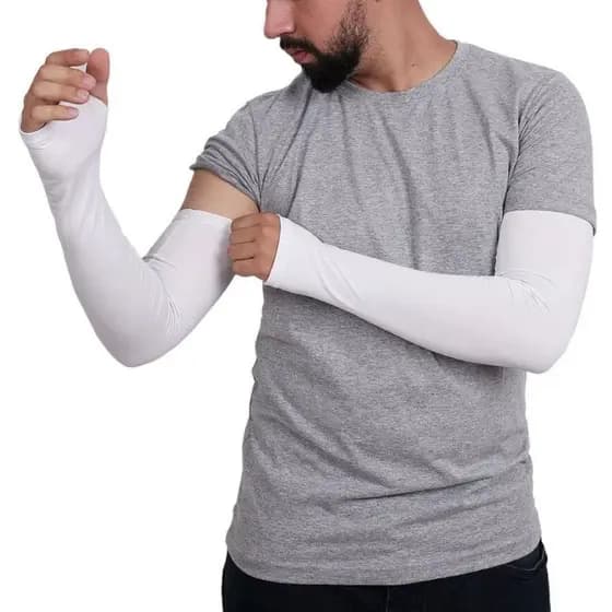 Manguito Kit 2 Pares 4 Unidades Proteção Solar Manga Furo no Dedo Luva
