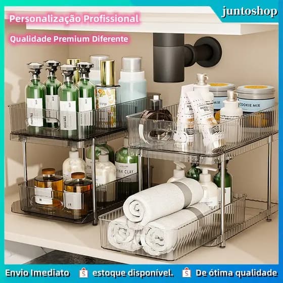 Caixa Organizadora Multicamadas para Cosméticos, Cozinha e Armazenamento Diário • Design em Camadas Prático