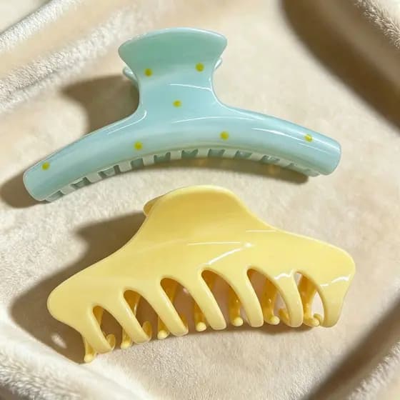 Presilha de cabelo grande com bolinhas estilo francês, versátil e elegante, adequada para penteados presos na parte de t
