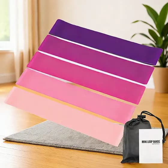 Faixa de resistência para yoga, faixa elástica rosa, faixa de resistência fitness em formato de anel fino, mini faixa de