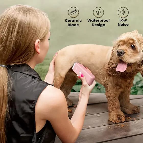 Cortador de Cabelo para Cachorro e Gato Profissional Pet Grooming Clipper 6000RPM Baixo Ruído IPX7 Recarregável