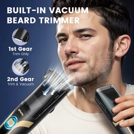 Máquina Aparador de Pelos 2 em 1 Corpo/Barba, Lâminas Intercambiáveis, IPX7, Recarregável USB, LED
