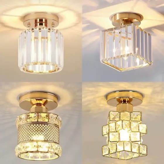 Lâmpada Led Moderna Para Corredor Com LumináRia De Teto De Cristal Para Corredor, Varanda 3 Cores 110V-220V.