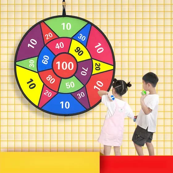 Brinquedos de dardos para crianças grandes com 12 bolas adesivas, 2 dardos e 2 ganchos, festa de esportes interna e exte