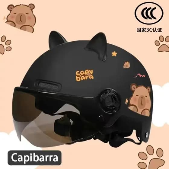 Capacete Infantil Capivara 3C – Fofo, Seguro e com Proteção Solar para Todas as Estações