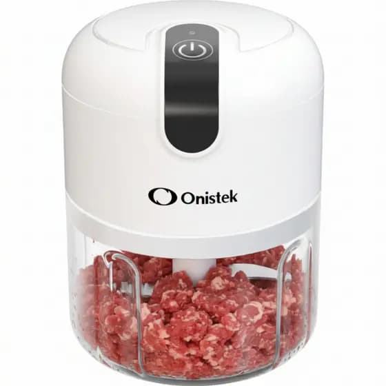 Mini Processador de Alimentos Elétrico Triturador Portátil 3 Lâminas Inox Recarregável Branco