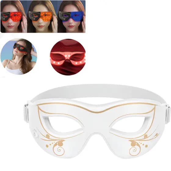 Massageador para Olhos LED com Fototerapia 3 Cores 1000mAh para Olheiras e Rugas