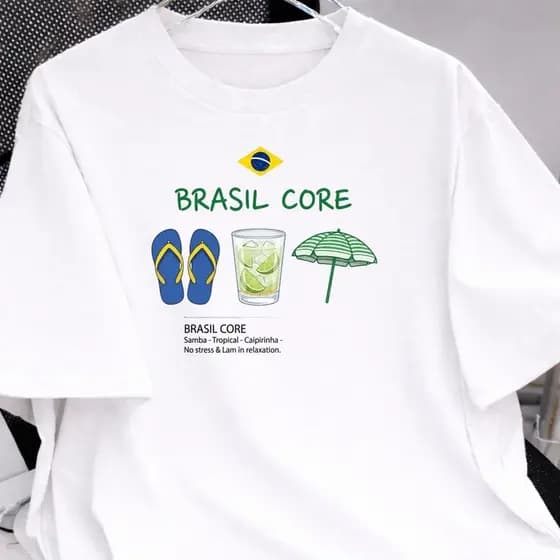 Camiseta Camisa Feminina 100%Algodão roupa blusa feminina estilosa Copa do Brasil Bandeira