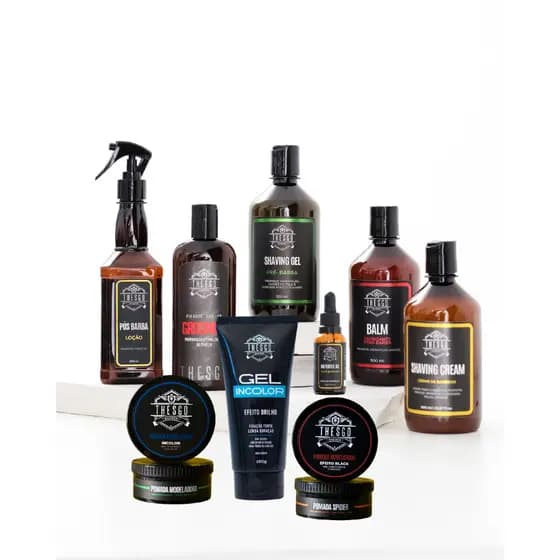 Thesgo Barber, Bancada completa, Barbeiro com 11 Produtos