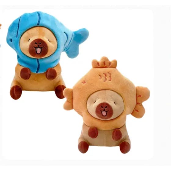 Pelúcia Capivara Divertida Sortida Com Capuz De Peixe CAA TOYS